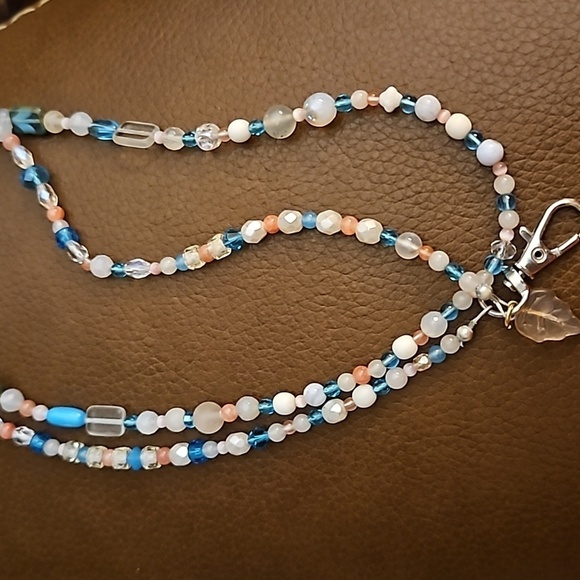 HANDCRAFTED Czech Glass Quartz Bead Lanyard - Picture 6 of 6